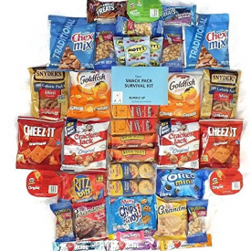 Crackers Chips Cookies & Candies Snacks Variety Snack Pack Sampler Assortment Care Package 40 Count