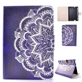 Kindle Fire HDX 7″ 2013 Release Case, Dteck Ultra Slim Synthetic Leather Wallet Case with [Auto Sleep Wake] Flip Folio Smart Stand Cover for Amazon Kindle Fire HDX 7″ (2013 Release)-White Flower