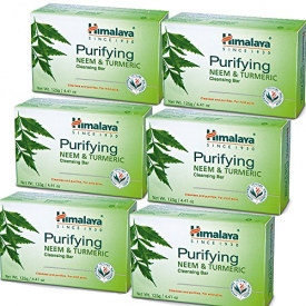Himalaya Purifying Neem & Turmeric Cleansing Bar for Clean and Healthy Looking Skin, 4.41 Oz/125 gm (6 Pack)