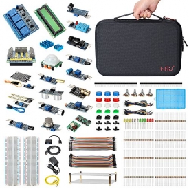 HSU Development Kit for Raspberry Pi 3 and Arduino with 16 Different Sensor Modules,Hundreds Electronic Components,other Necessary Accessories and Big Carrying Case (Advanced)