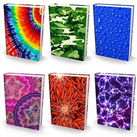 Book Sox Stretchable Book Cover: Jumbo 6 Print Value Pack. Fits Most Hardcover Textbooks up to 9 x 11. Adhesive-Free, Nylon Fabric School Book Protector. Easy to Put On Jacket. Wash & Re-Use