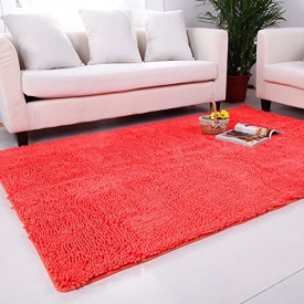Coral carpet,Area rug european, Simple rug,Sofa side rug,Children mat Easy to clean For home Living room Bedroom Floor Kitchen Machine washable-orange red 80x200cm(31x79inch)