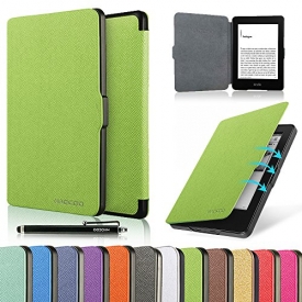 HAOCOO Ultra Slim Leather Smart Case Cover Build in Magnetic [Auto Sleep/Wake] Function for All-New Amazon Kindle Paperwhite ( All-New 300 PPI Versions with 6″ Display and Built-in Light) (Green)