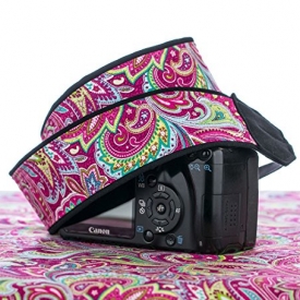 Hot Pink Paisley Camera Strap 057, Fits dSLR, SLR, Mirrorless