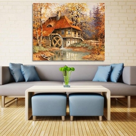 Vanpower 20x25cm Needlework 3D DIY Diamond Painting Cross Stitch Scenery Diamond Embroidery Rhinestone Mosaic Picture Home Decoration Pattern(B)