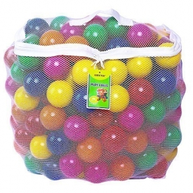 Click N’ Play Pack of 200 Phthalate Free BPA Free Crush Proof Plastic Ball, Pit Balls – 6 Bright Colors in Reusable and Durable Storage Mesh Bag with Zipper