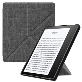 Fintie Origami Case for Kindle Oasis (9th Gen, 2017 Release ONLY) – Slim Fit Stand Cover Support [Hands Free] Reading with Auto Wake / Sleep for Amazon All-New 7″ Kindle Oasis, Denim Charcoal