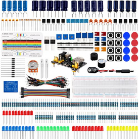 Emakefun Electronic Component Fun Kit w/ Power Supply Module,Jumper Wire,Potentiometer,Breadboard,Resistor,Capacitor,LED for Arduino UNO,MEGA2560,Raspberry Pi