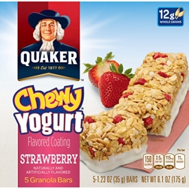 Quaker Chewy Yogurt Chewy Granola Bar, Strawberry, 5 Bars