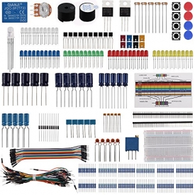 Keywish Electronic Component Base Fun Kit Bundle with Breadboard Cable Resistor,Capacitor,LED,Potentiometer for Arduino UNO,MEGA2560, Raspberry Pi