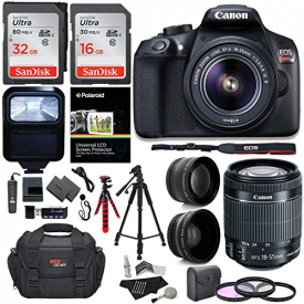 Canon T6 Digital Rebel SLR Camera Kit with EF-S 18-55mm f/3.5-5.6 IS II Lens, 64GB Memory Card, Camera Bag and Premium Accessory Bundle