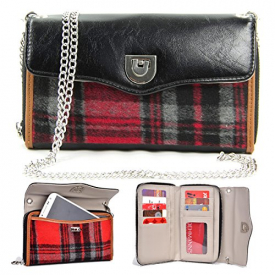 NuVur153; Women’s Universal Smartphone Wallet Wristlet Clutch Fits Gionee Pioneer P5L, P6|Black