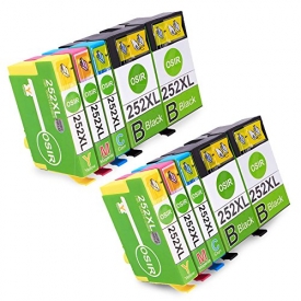 OSIR 2 Set+2 Black Remanufactured Epson 252 XL Ink Cartridges High Yield, Compatible With Epson Wf-3640 Wf-7610 Wf-3620 Wf-3630 Wf-7620 Wf-7110 Wf-7710 Wf-7720 Wf-7210