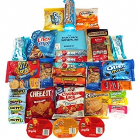 Chips Crackers Cookies Candy Assortment Snack Pack (30 Count) – Gift for Friends College Students or Just Happy Day