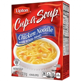Lipton Cup-A-Soup Instant Soup Mix, Chicken Noodle with White Meat 1.8 oz,pack of 12