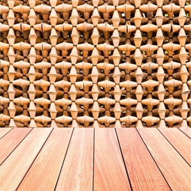 AOFOTO 5x5ft Vintage Crockery Pattern Decorative Wall Photography Background Old Pottery Texture and Wooden Board Backdrops Kid Boy Girl Adult Portrait Photoshoot Studio Props Video Drape Wallpaper