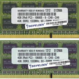 8GB (2X4GB) Memory RAM for Sony VAIO VPCCW-13FX/B Laptop Memory Upgrade – Limited from Seifelden