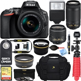 Nikon D5600 24.2 MP DSLR Camera AF-P DX 18-55mm and 70-300mm NIKKOR Zoom Lens Kit and Accessory Bundle