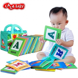 LALABABY 26 Letters Cloth Card with Cloth bag Early Education Toy for Over 0 Years