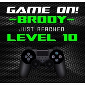 GAME ON Video Gamer Birthday Banner Neon Green Personalized Party Decoration Backdrop