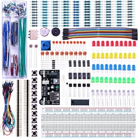 Elegoo EL-CK-003  Upgraded Electronics Fun Kit w/ Power Supply Module, Jumper Wire, Precision Potentiometer, 830 tie-points Breadboard for Arduino, Raspberry Pi, STM32