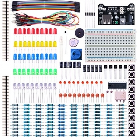 Elegoo EL-CK-002 Electronic Fun Kit Bundle with Breadboard Cable Resistor, Capacitor, LED, Potentiometer (235 Items)