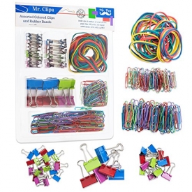 Mr. Pen- Assorted Colored Binder Clips, Paper Clips, Rubber Bands, Paper Clips Jumbo, Paper Clips small, Binder Clips Small, Binder Clips Medium, Binder Clips Mini, Paper Clamps, Foldback Clips