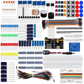 Keywish Electronics Basic Starter Kit w/ Breadboard,Jumper wires,Color Led,Resistors,Capacitor,Buzzer for Arduino UNO R3 Mega2560 Mega328 Nano