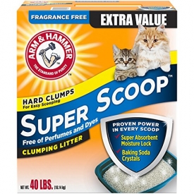 Arm & Hammer Super Scoop Litter, Fragrance Free, 40 Lbs (Packaging May Vary)