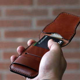 Men Genuine Leather Retro Mini Wallet Card Holder
