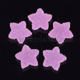 Resin Cabochons, Star, PearlPink, 17~18.5×17.5~19×9~10mm