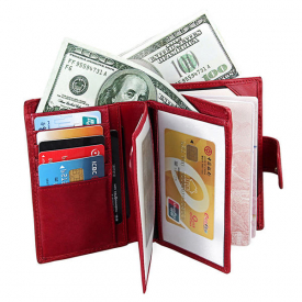 RFID Antimagnetic Women Men Leather Passport Wallet Purse