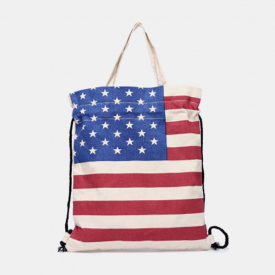Women Men String National Flag Backpack Environmental Protection Bag