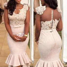 Chicloth Mermaid Two Piece Long Prom Dresses Cheap