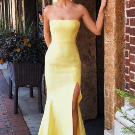 Daffodil Strapless Purple Long Sleeve Prom Dresses 2020