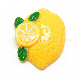 Resin Cabochons, Lemon, Yellow, 32x26x7mm