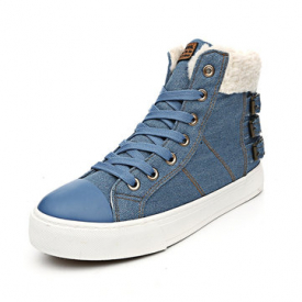 M.GENERAL Denim Fur Soft Boots