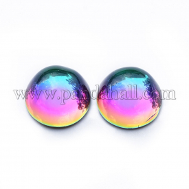 Glass Cabochons, Half Round, Crystal Vitrail Medium, 10×5.8~6mm