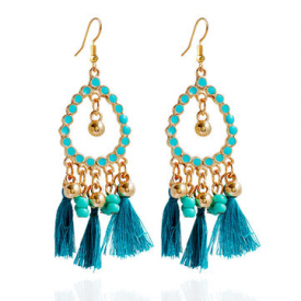 Women’s Bohemian Earrings Beads Drop Tassel Earrings
