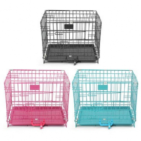 46*30*37cm Dog Cage Pet Puppy Crate Cage Playpen Folding Metal Training Playpen Tray