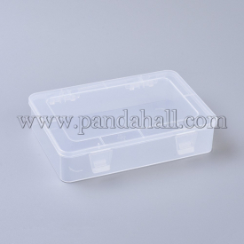 Transparent Plastic Boxs, Bead Storage Containers, Mouth Cover Storage Box, Rectangle, Clear, 18.6×13.5×4.3cm