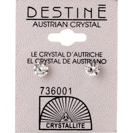 Crystallite Clear Small Ear Studs 6mm