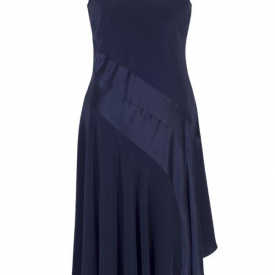 Navy Satin Back Crepe Dress
