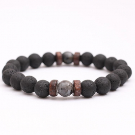 Vintage Volcanic Stone Beaded Bracelet