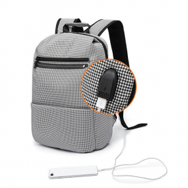 USB Charging Oxford Plaid Backpack Casual Computer Bag