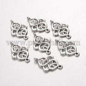 Alloy Links, Lead Free and Cadmium Free, Antique Silver, 28mm long, 18mm wide, 2mm thick, hole: 1.5mm