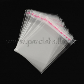 OPP Cellophane Bags, Small Jewelry Storage Bags, Self Seal Poly Bags, Rectangle, Clear, 7x5cm, Unilateral Thickness: 0.035mm