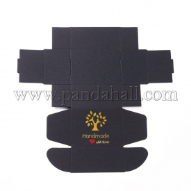 Kraft Paper Gift Box, Wedding Decoration, Folding Boxes, with Tree Pattern, Black, 24×24.5×0.05cm; Finished Product: 8x6x4cm