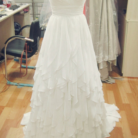 Sweetheart White Boho Lace Wedding Dress With Sleeves