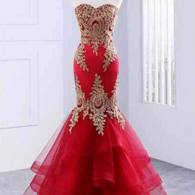 Floor Length Cheap Long Red Prom Dresses Under 100